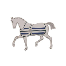 Load image into Gallery viewer, HERMES ScarfRing Cheval a la Blanket Blue・Saphir/Green Metal
