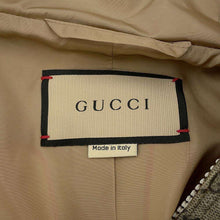 Load image into Gallery viewer, GUCCI Teddy Bear Back Print GG All-Over Print Zip-Up Hoodie Size 48 Beige/Brown741011 Nylon100%
