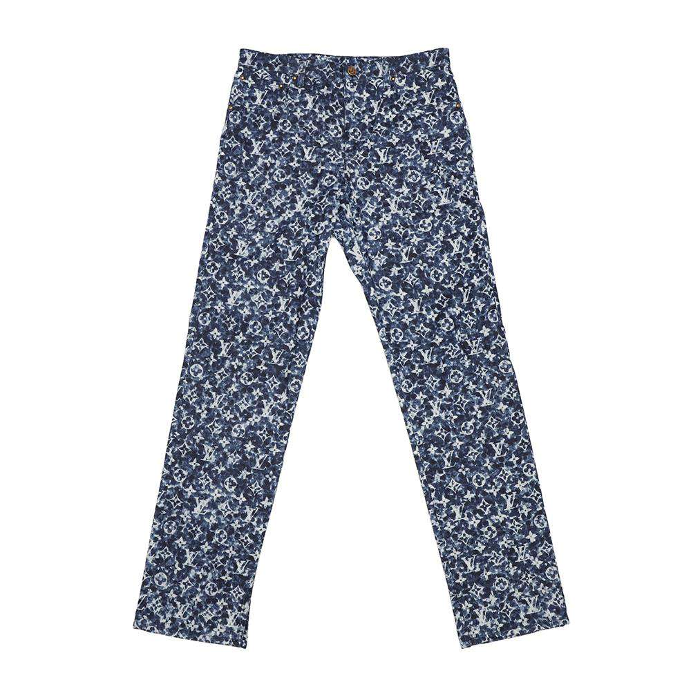 LOUIS VUITTON Monogram Pointillism Pattern Denim Pants Size 28 Navy1ABJMJ Cotton98% Polyurethane2%