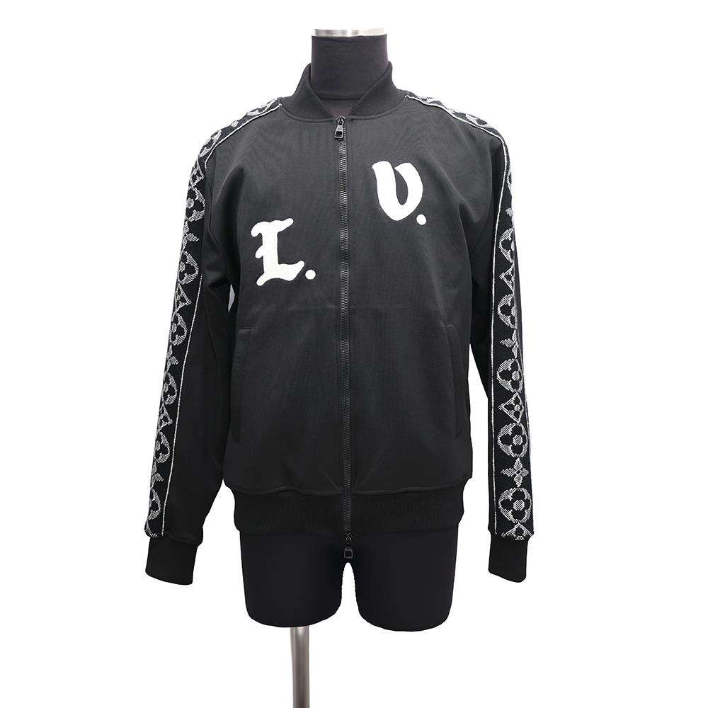 LOUIS VUITTON LV Flower Band Track Blouson Size M Black/White Polyester49% Cotton42% Nylon9%