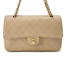 Load image into Gallery viewer, CHANEL Matelasse W-Flap W-Chain Shoulder Bag BeigeA01112 Leather
