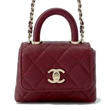 Load image into Gallery viewer, CHANEL Coco Handle 2WAY Handbag BordeauxAP4245 Caviar Leather Size micro
