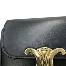 Load image into Gallery viewer, CELINE Mini Claude Shoulder Bag Triomphe Black10I513 Shiny Calf Leather Size Mini
