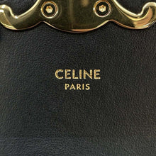 将图像加载到图库查看器中，CELINE Mini Claude Shoulder Bag Triomphe Black10I513 Shiny Calf Leather Size Mini
