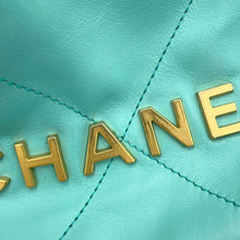 Load image into Gallery viewer, CHANEL CHANEL22 Shoulder Bag Turquise BlueAS3980 Shiny Calf Leather Size Mini
