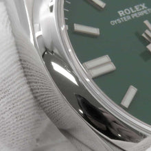 将图像加载到图库查看器中，ROLEX Oyster Perpetual W41mm Stainless Steel Green Dial124300
