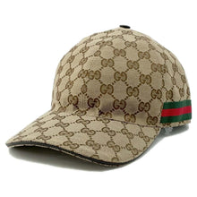 将图像加载到图库查看器中，GUCCI Baseball cap Size L Brown/Red/Green200035 GG Canvas
