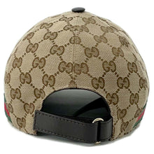 将图像加载到图库查看器中，GUCCI Baseball cap Size L Brown/Red/Green200035 GG Canvas
