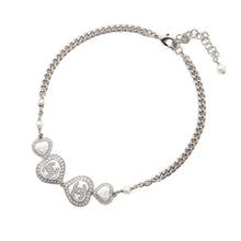 将图像加载到图库查看器中，CHANEL Heart/CC Logo Choker NecklaceABB614 MetalRhinestone Faux Pearl
