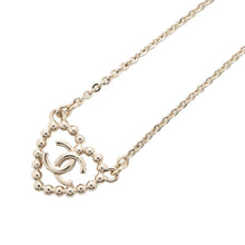 将图像加载到图库查看器中，CHANEL Heart/CC Logo Necklace Metal Rhinestone
