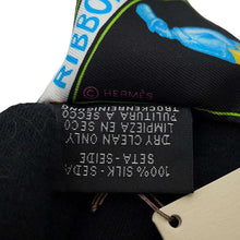 Load image into Gallery viewer, HERMES Twilly FUNNY ICE CREA Black/White/MulticolorH064109S Silk100%
