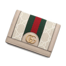 将图像加载到图库查看器中，GUCCI Ophidia GG Supreme Bifold Wallet Beige/White523155 PVC/Leather
