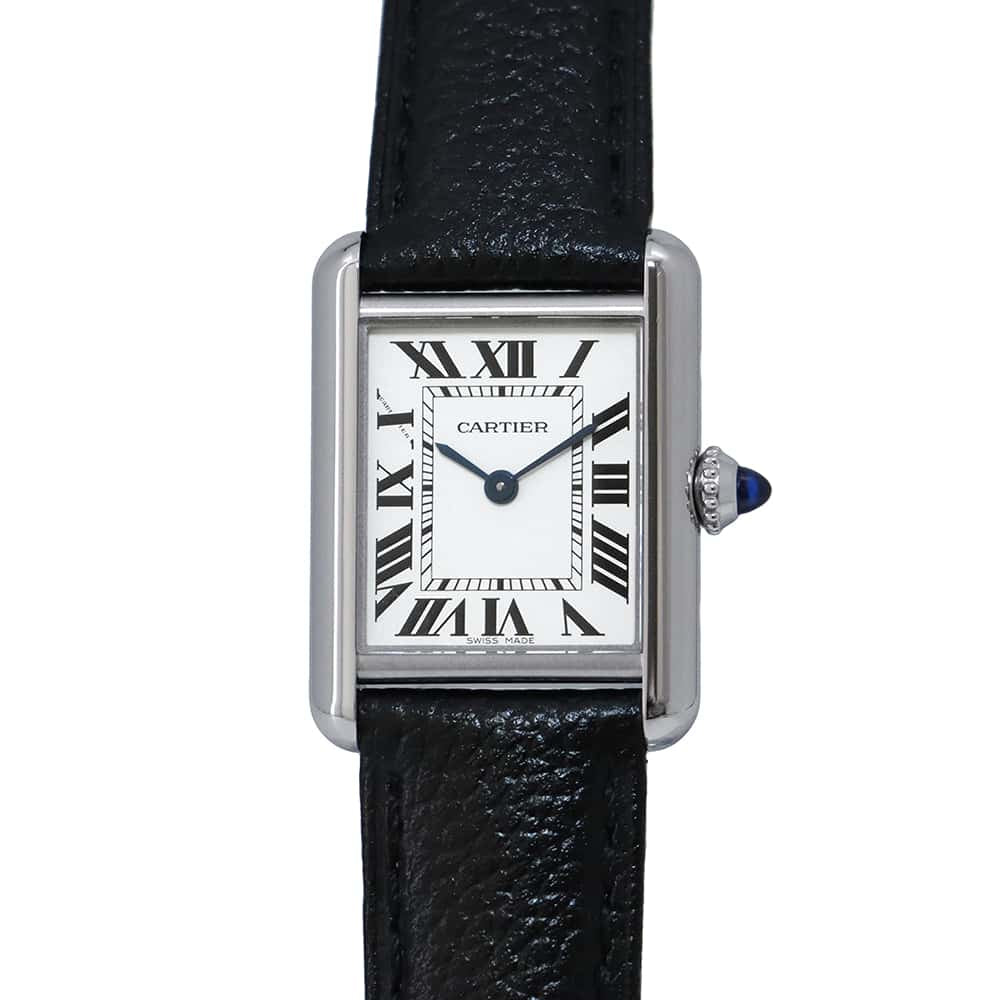 CARTIER tank mast SM W22mm×H29.5mm Stainless Steel Leather Silver DialWSTA0042