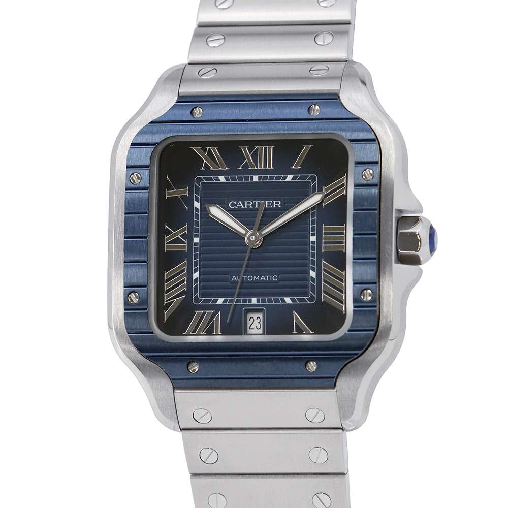 CARTIER Santos de Cartier W39.8mm Stainless Steel Blue DialWSSA0048