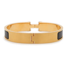 将图像加载到图库查看器中，HERMES ClicHH Bracelet Size T5 Black Metal Enamel
