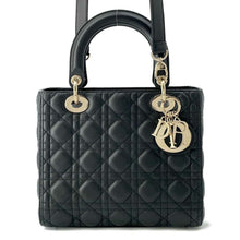 将图像加载到图库查看器中，Dior Lady Dior 2WAYHandbag BlackM0565ONGE Lambskin Size Medium
