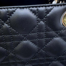 将图像加载到图库查看器中，Dior Lady Dior 2WAYHandbag BlackM0565ONGE Lambskin Size Medium
