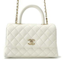 将图像加载到图库查看器中，CHANEL Coco Handle 2WAYHandbag WhiteA92990 Caviar Leather Size XS
