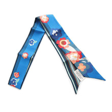 Load image into Gallery viewer, FENDI Lappy Flower Pattern Scarf Blue/MulticolorFXT011 Silk100%
