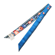 Load image into Gallery viewer, FENDI Lappy Flower Pattern Scarf Blue/MulticolorFXT011 Silk100%
