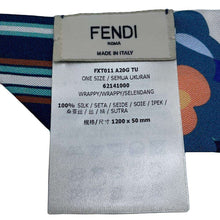 Load image into Gallery viewer, FENDI Lappy Flower Pattern Scarf Blue/MulticolorFXT011 Silk100%
