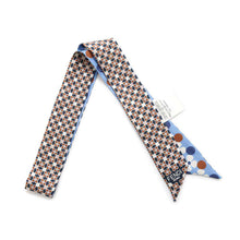 Load image into Gallery viewer, FENDI Lappy Flower Pattern Scarf Blue/Brown/MulticolorFXT011 Silk100%
