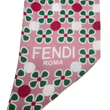 将图像加载到图库查看器中，FENDI Lappy Flower Pattern Scarf Pink/MulticolorFXT011 Silk100%
