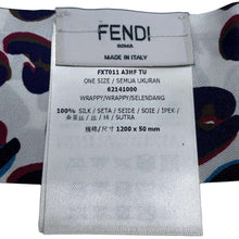 Load image into Gallery viewer, FENDI Lappy Leopard Pattern Scarf White/MulticolorFXT011 Silk100%
