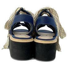 将图像加载到图库查看器中，FENDI Platform Sandals Blue Denim Rubber Size 38
