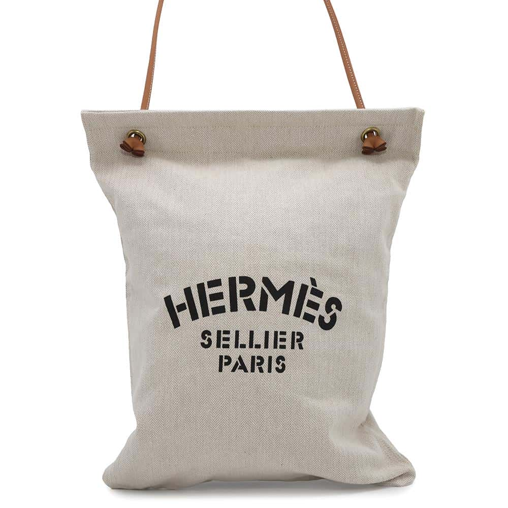 HERMES Aline Beige Cotton Size GM