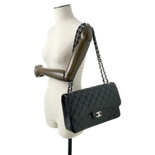 Load image into Gallery viewer, CHANEL Matelasse W Chain W Flap Shoulder Bag BlackA58600 Caviar Leather Size 30
