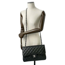 Load image into Gallery viewer, CHANEL Matelasse W Chain W Flap Shoulder Bag BlackA58600 Caviar Leather Size 30
