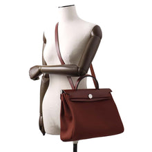 Load image into Gallery viewer, HERMES Herbag zip Rouge H Toile H Vache Hunter Leather Size PM
