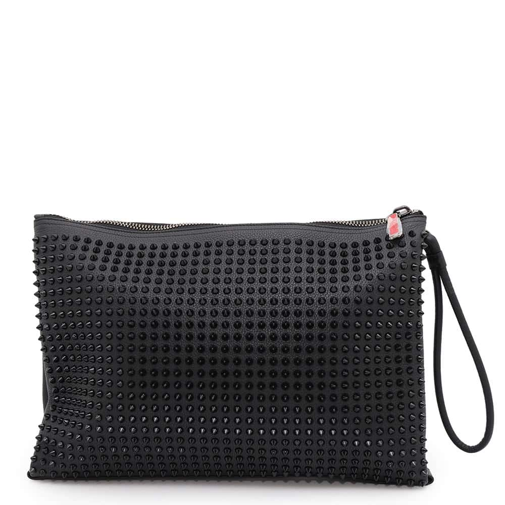 Christian Louboutin KALOUPOUCH Spike Studded Clutch Black1195035 Leather