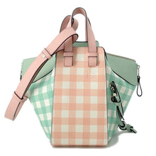 Load image into Gallery viewer, LOEWE Hammock Gingham Check Green/Pink321.04.S35 Leather Size Small
