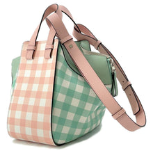 Load image into Gallery viewer, LOEWE Hammock Gingham Check Green/Pink321.04.S35 Leather Size Small
