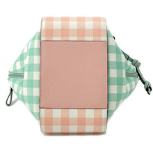 将图像加载到图库查看器中，LOEWE Hammock Gingham Check Green/Pink321.04.S35 Leather Size Small
