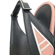 Load image into Gallery viewer, LOUIS VUITTON Arclight Line Back Strap Pumps Rose Powder/Black Leather Satin Size 38.5
