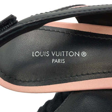 Load image into Gallery viewer, LOUIS VUITTON Arclight Line Back Strap Pumps Rose Powder/Black Leather Satin Size 38.5
