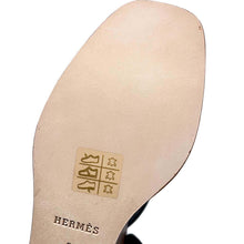 将图像加载到图库查看器中，HERMES Sandals Illusion Brown/Black Leather Size 35
