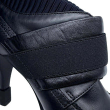 Load image into Gallery viewer, HERMES Derby Spicy Booties Black Goatskin Leather Canvas Size 39
