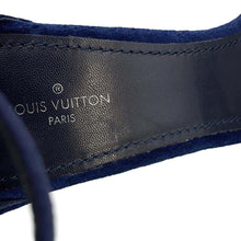 Load image into Gallery viewer, LOUIS VUITTON Silhouette Line Back Strap Sandals Navy Velvet Rhinestone Size 38
