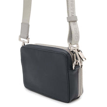 将图像加载到图库查看器中，Dior Double Zip Pocket Shoulder Bag Navy/Gray2PUBC120GBC Leather
