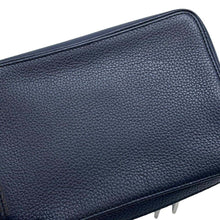 将图像加载到图库查看器中，Dior Double Zip Pocket Shoulder Bag Navy/Gray2PUBC120GBC Leather
