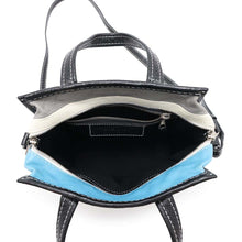 将图像加载到图库查看器中，BALENCIAGA Bazar Shopper Blue/Black452458 Leather Size XS
