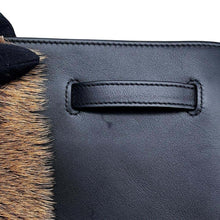 将图像加载到图库查看器中，CELINE Hippo phantom Black/Brown Leather Goat fur Size Medium
