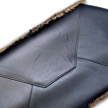 将图像加载到图库查看器中，CELINE Hippo phantom Black/Brown Leather Goat fur Size Medium
