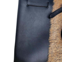 Load image into Gallery viewer, CELINE Hippo phantom Black/Brown Leather Goat fur Size Medium
