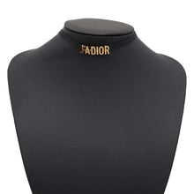 将图像加载到图库查看器中，Dior JaDior Choker Antique Gold/BlackN0681ADRMT Metal Grosgrain Ribbon
