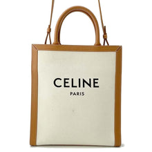 将图像加载到图库查看器中，CELINE Vertical Cover 2WAY Shoulder Natural/Tan192082BNZ.02NT Canvas Leather Size Small
